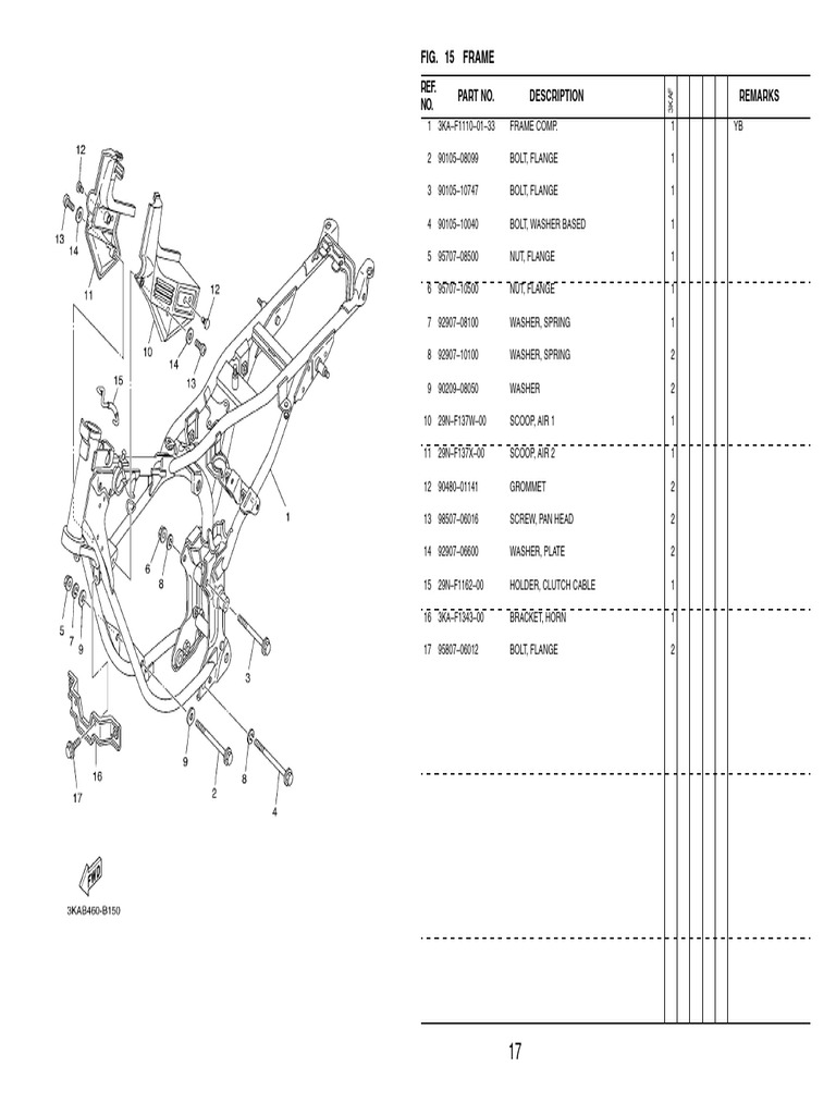 Motorcycle Frame Parts List | PDF