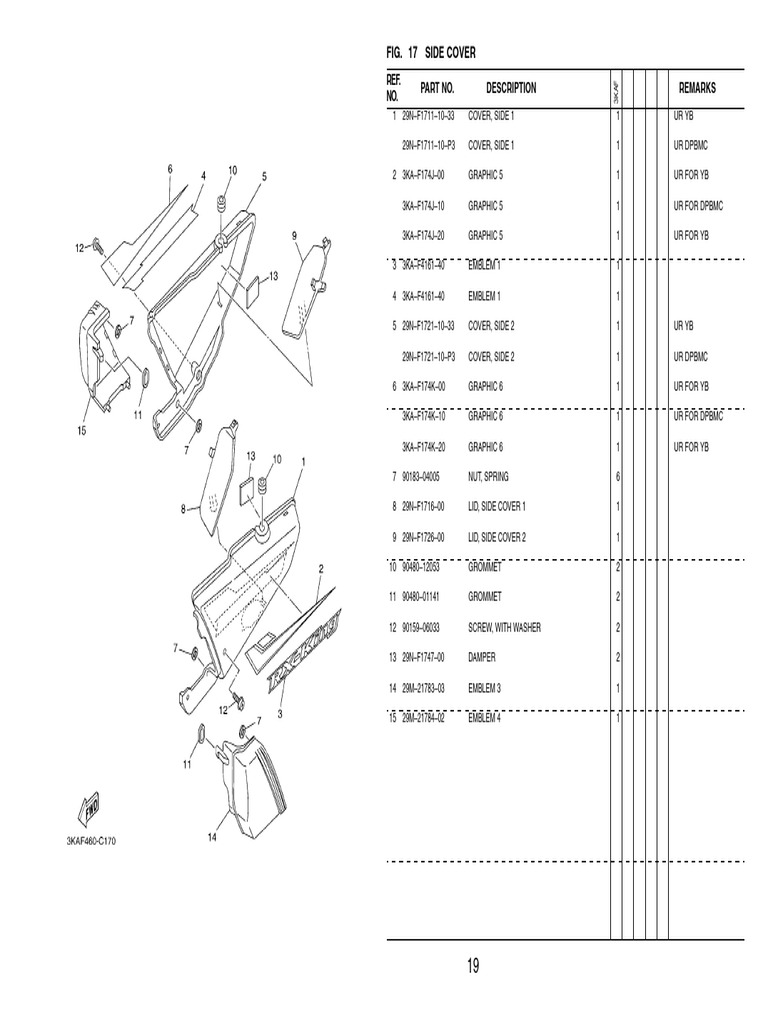RX King Side Cover Parts Catalog | PDF