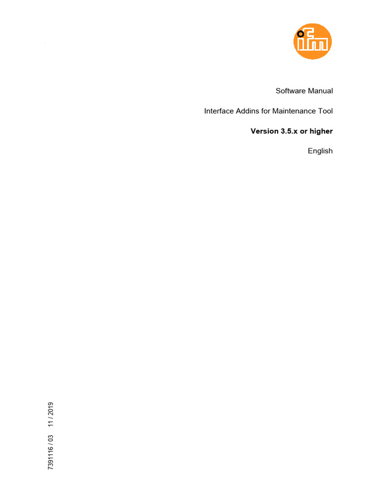 IFM Maintenance Tool AddIns Manual | PDF | Usb | Menu (Computing)