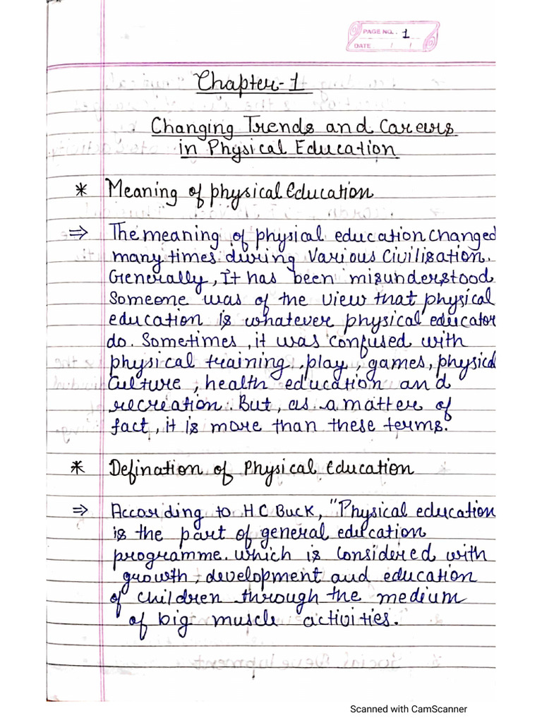 Class 11 Physical Education Chapter, 1 (Changing Trends and Careers in ...