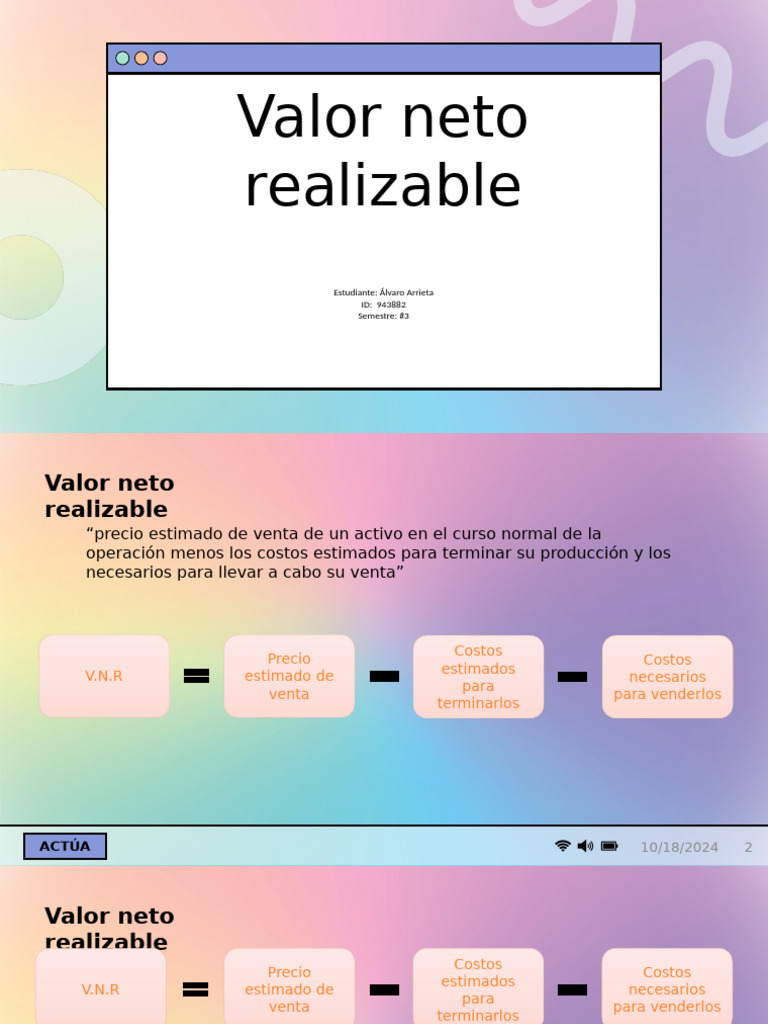 Cálculo del Valor Neto Realizable | PDF | Precios | Comercio