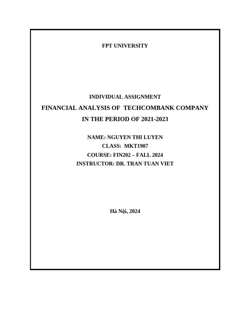 Techcombank Financial Analysis 2021-2023 | PDF | Investing | Leverage ...