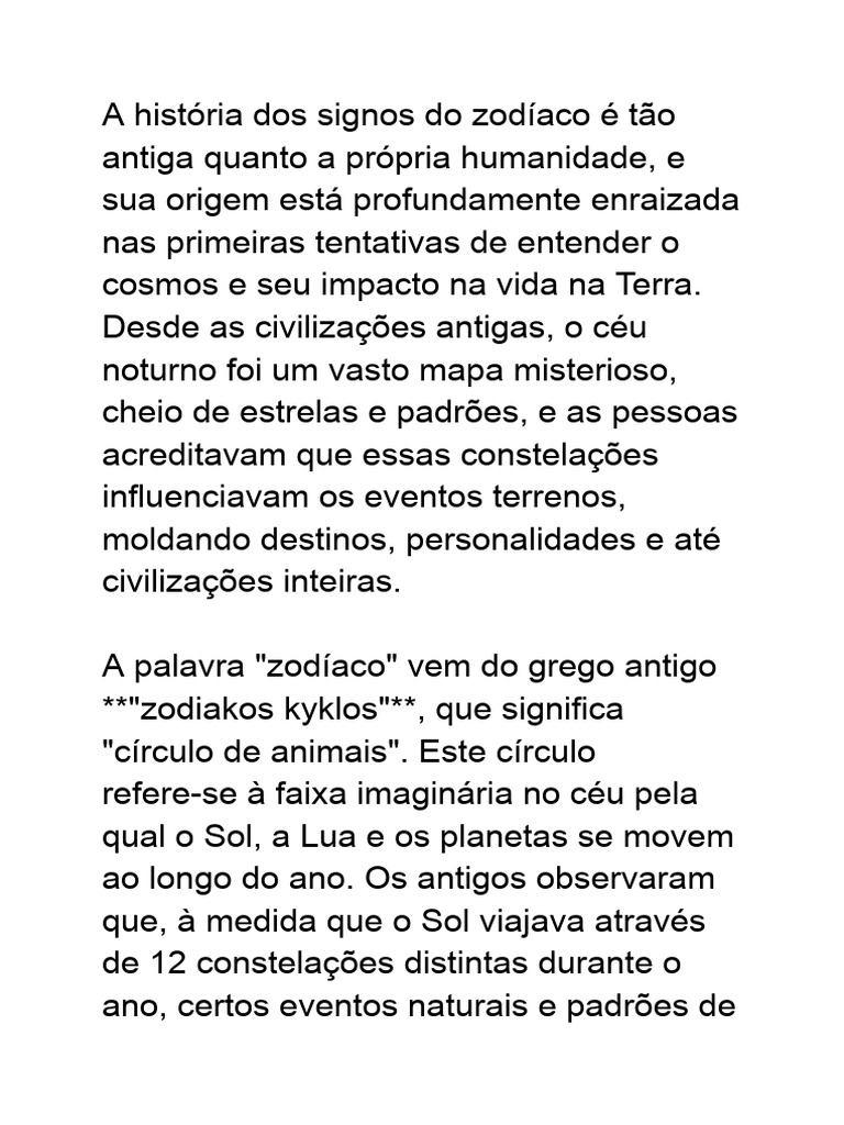 História dos Signos do Zodíaco | PDF | Zodíaco | Astrologia