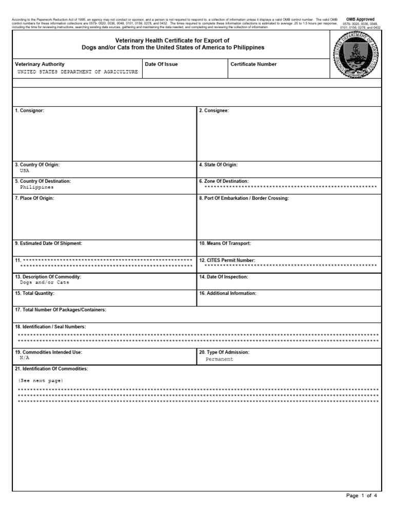 Veterinary Health Certificate for Pets | PDF | Vaccines | Animals And ...