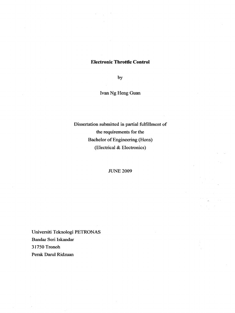2009 - Electronic Throttle Control | PDF | Manufactured Goods ...