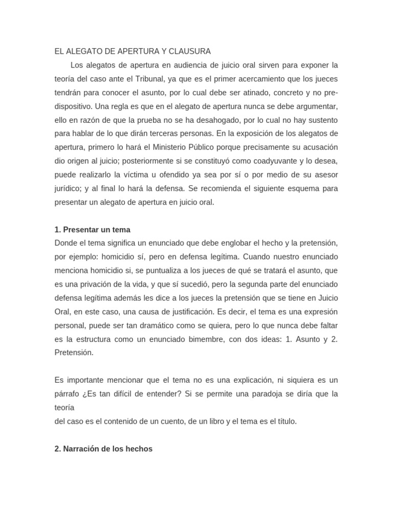 Alegatos de Apertura y Clausura en Juicio | PDF | Derecho penal | Juez