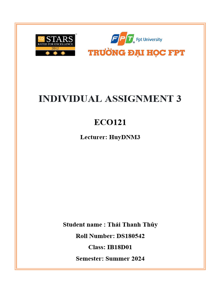 ECO - Individual Assignment 3 - Thái Thanh TH y DS180542 | PDF