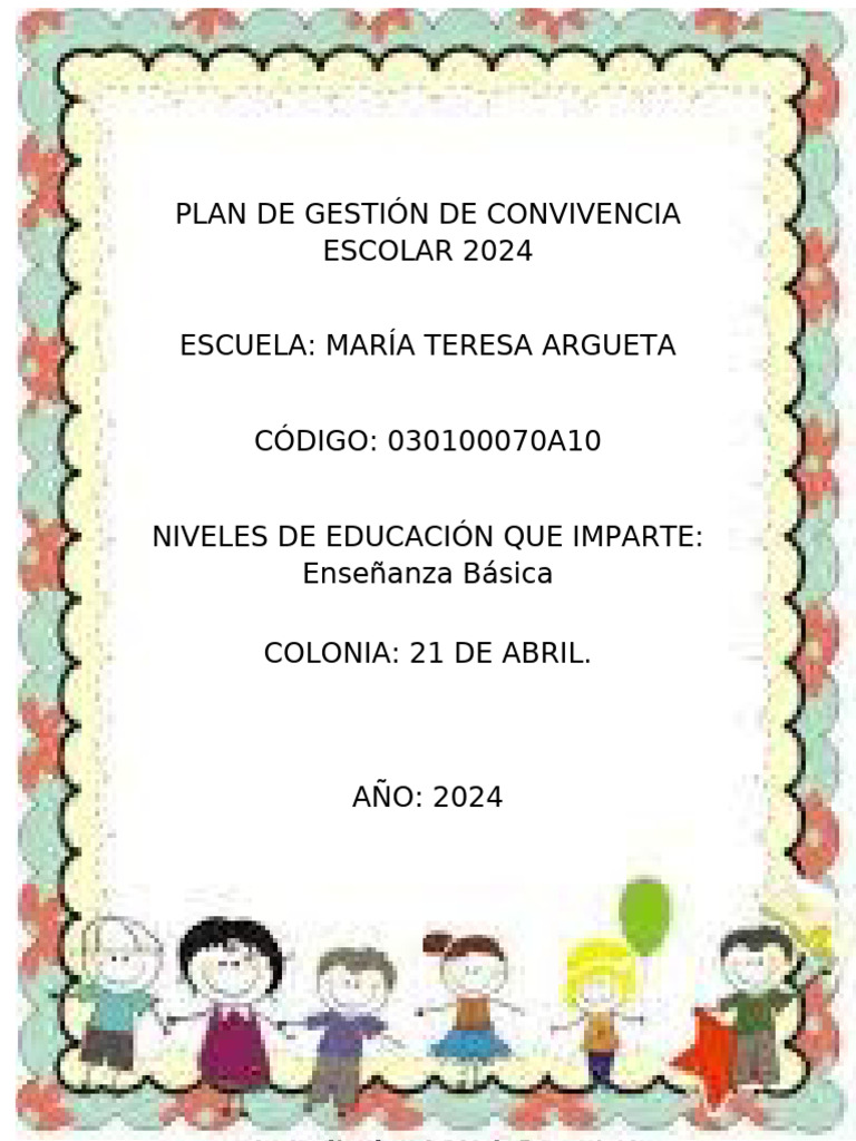 PLAN DE CONVIVENCIA ESCOLAR | PDF | Escuelas | Abuso infantil