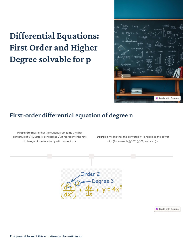 Differential Equation Of First Order And Higher Degree Pdf