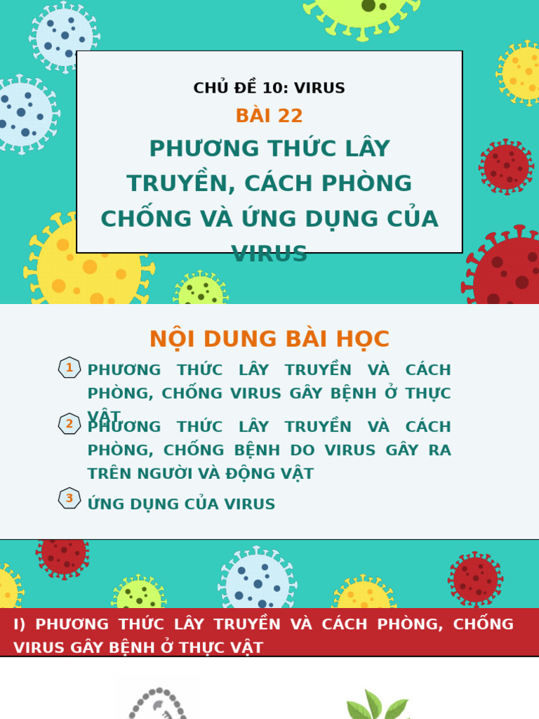 Khối 10 - Bài 22 - Phương Thức Lây Truyền, Cách Phòng Chống Và Ứng Dụng ...