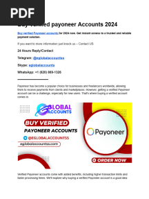 Buy Verified Payoneer Accounts 2024