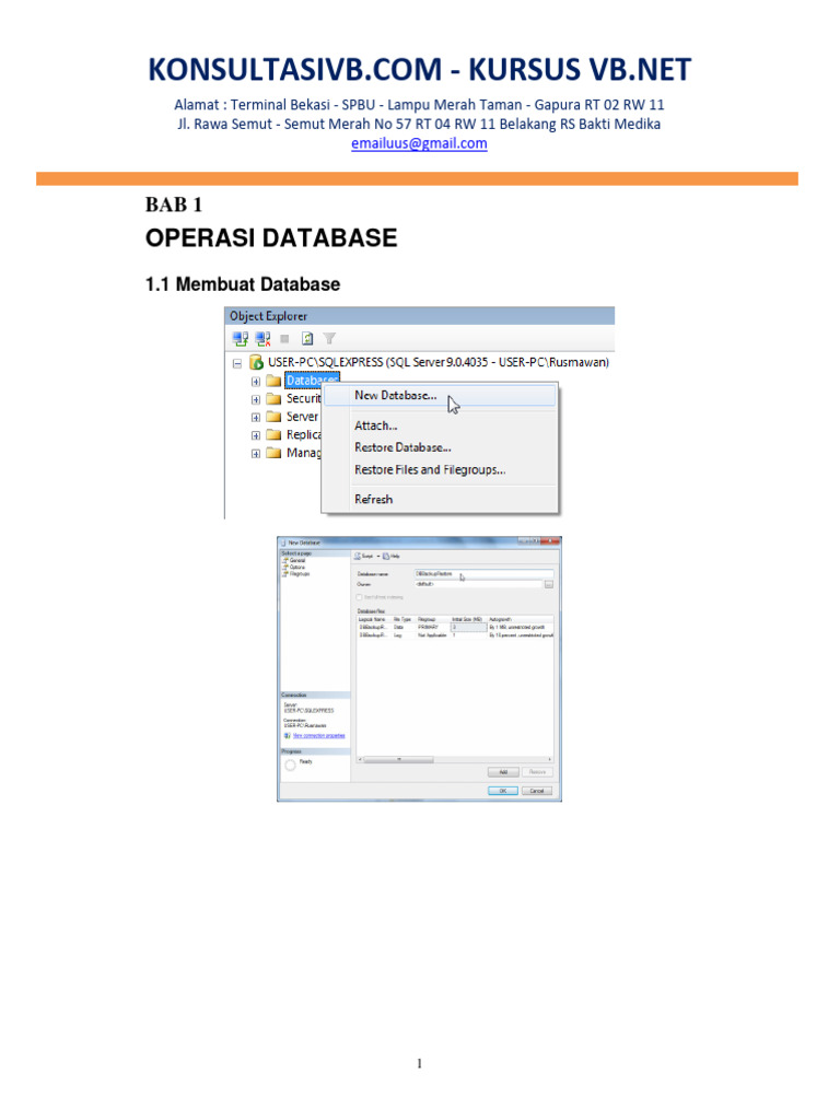Bab 1 Operasi Database | PDF
