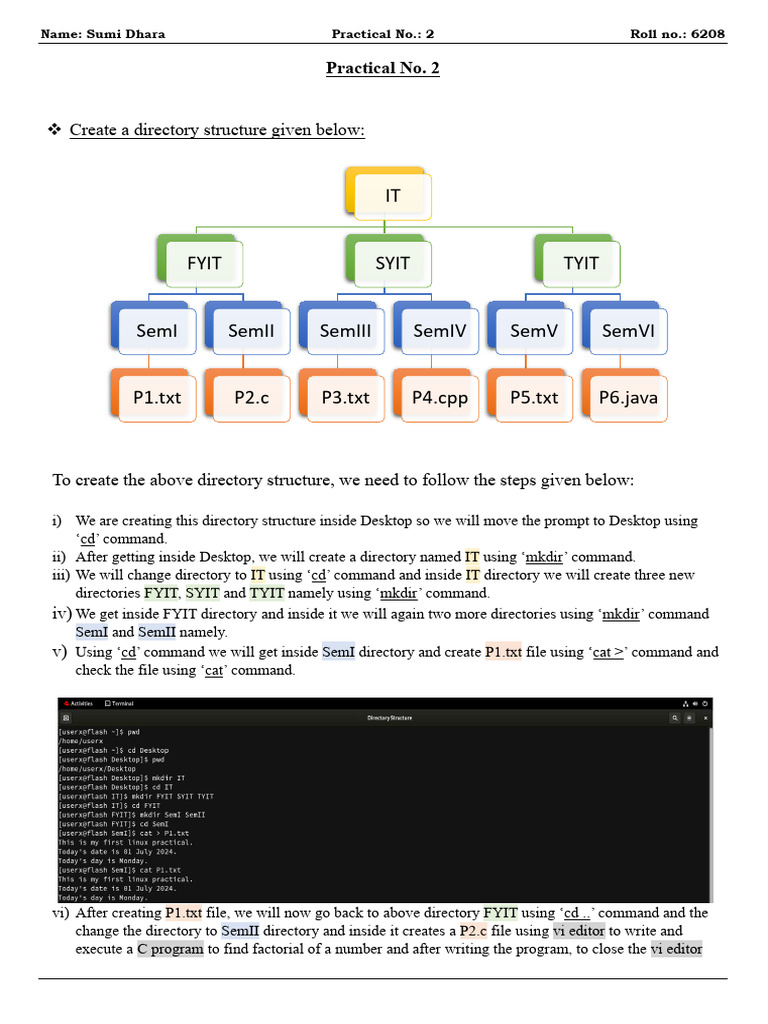 Linux Directory and Command Practices | PDF | Computer File | Computer Data