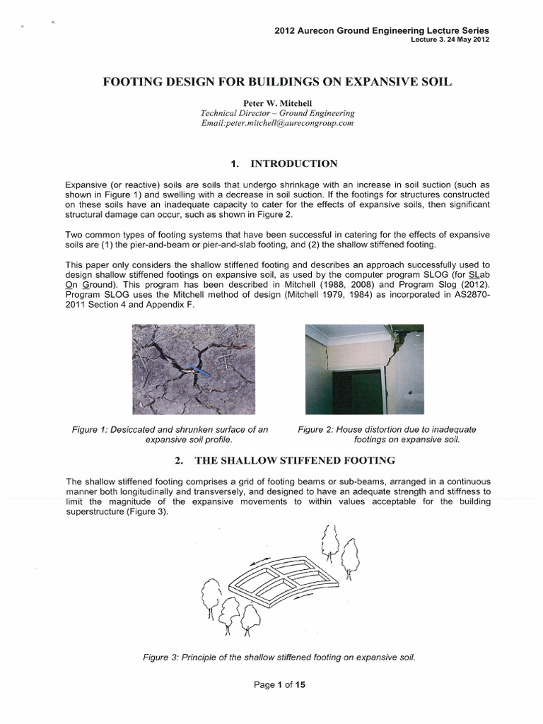 Footing Design For Buildings On Expansive Soil | PDF