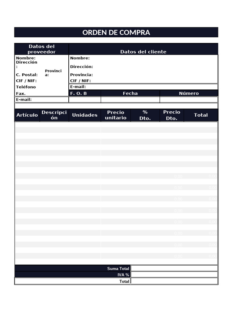 Orden de Compra Formato | PDF