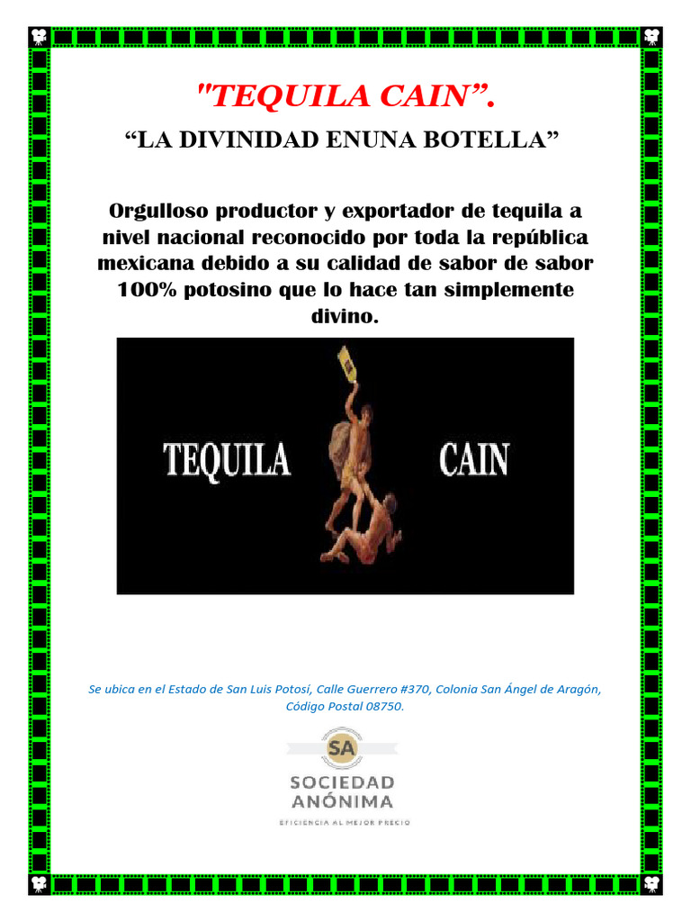 Tequila CAIN: Excelencia Potosina en Sabor | PDF | Cocina, comidas y ...