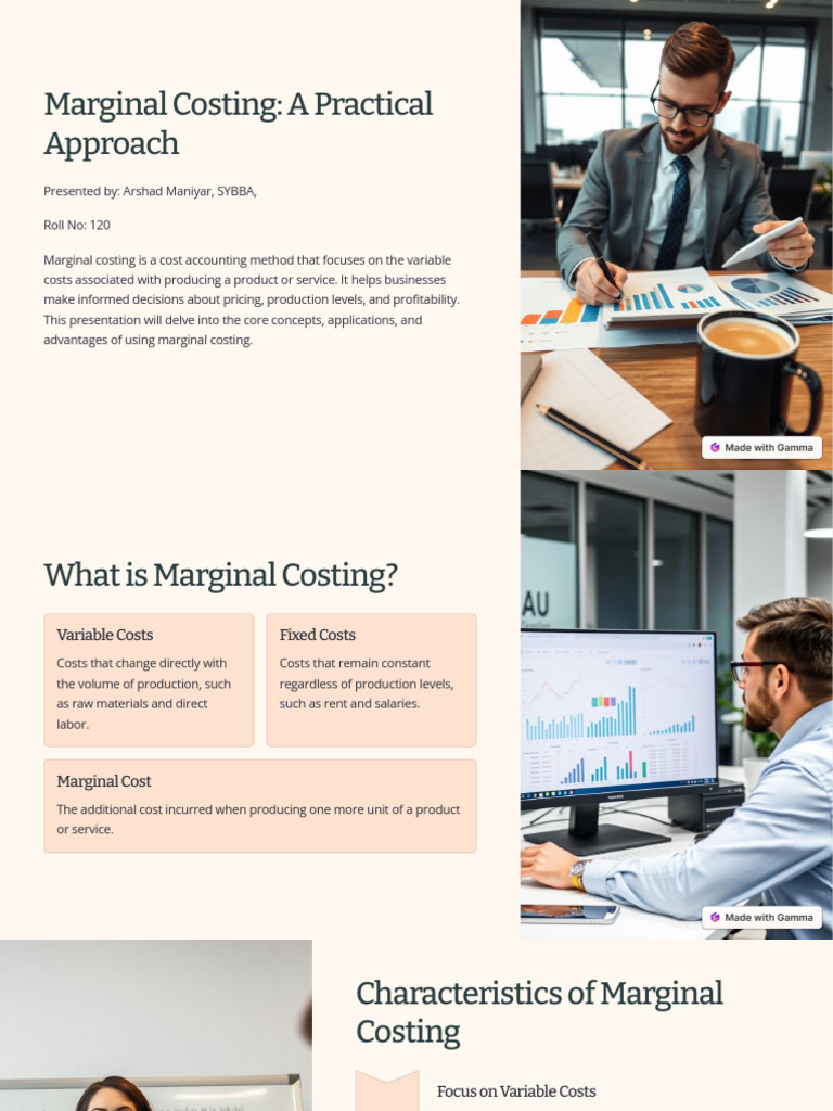 Marginal Costing A Practical Approach | PDF | Cost Accounting | Pricing