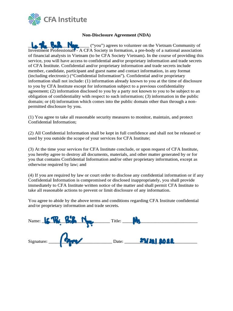 Volunteer Declaration and Statement 2022 | PDF | Non Disclosure ...