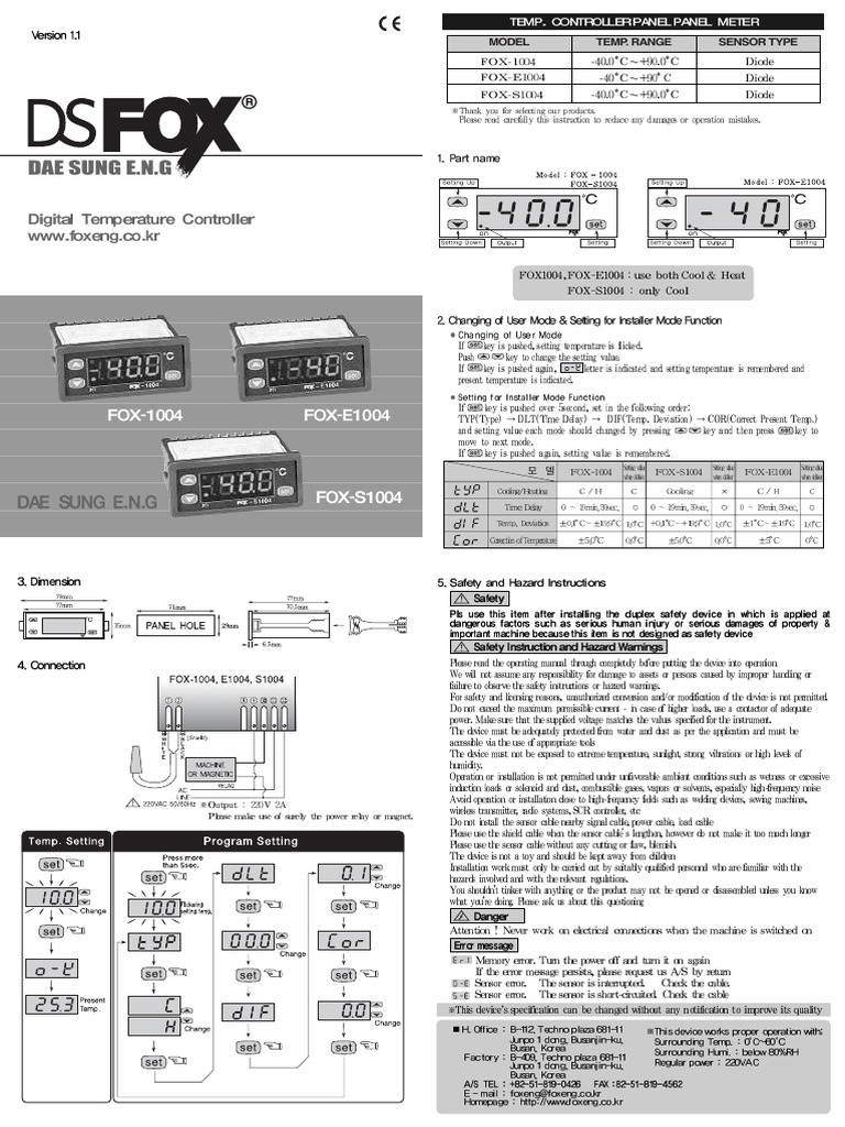 FOX-1004 Manual 1 | PDF