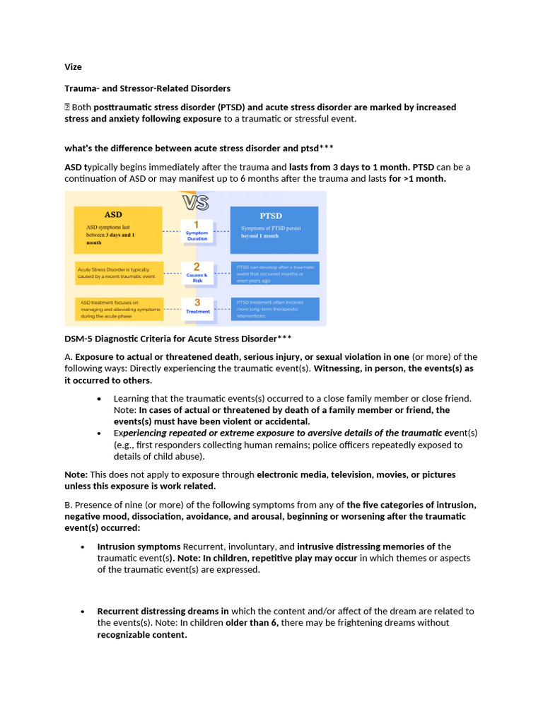 PTSD vs. Acute Stress Disorder Explained | PDF | Psychological Trauma ...