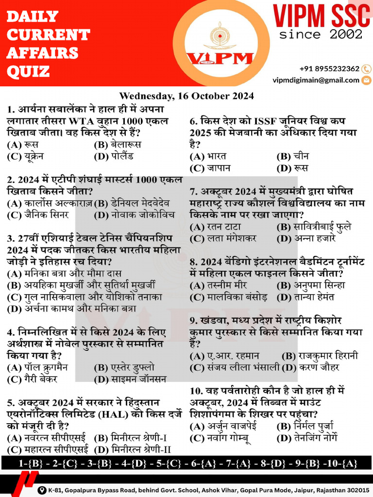 16-Oct-24 - VIPM Jaipur-DS | PDF