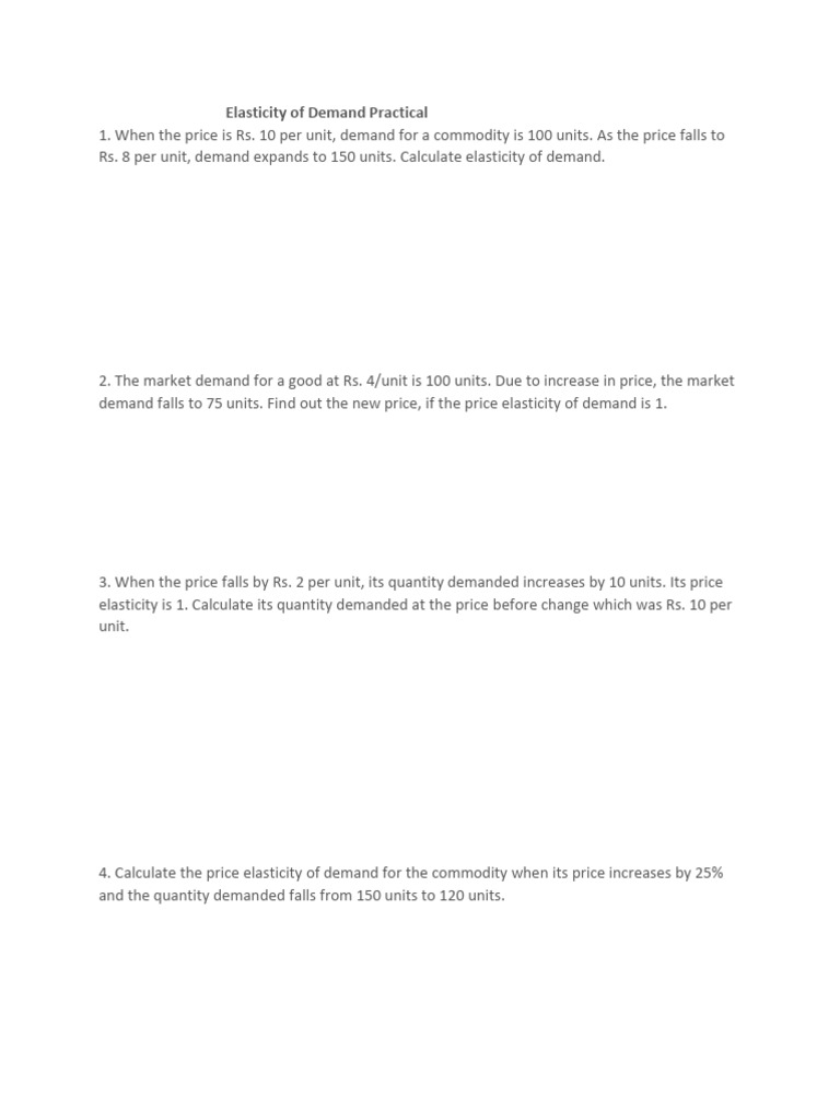 Elasticity of Demand Calculations Guide | PDF
