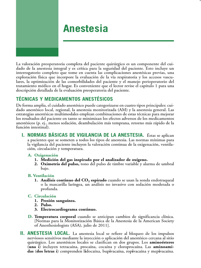 Valoración y Técnicas de Anestesia Quirúrgica | PDF | Anestesia ...