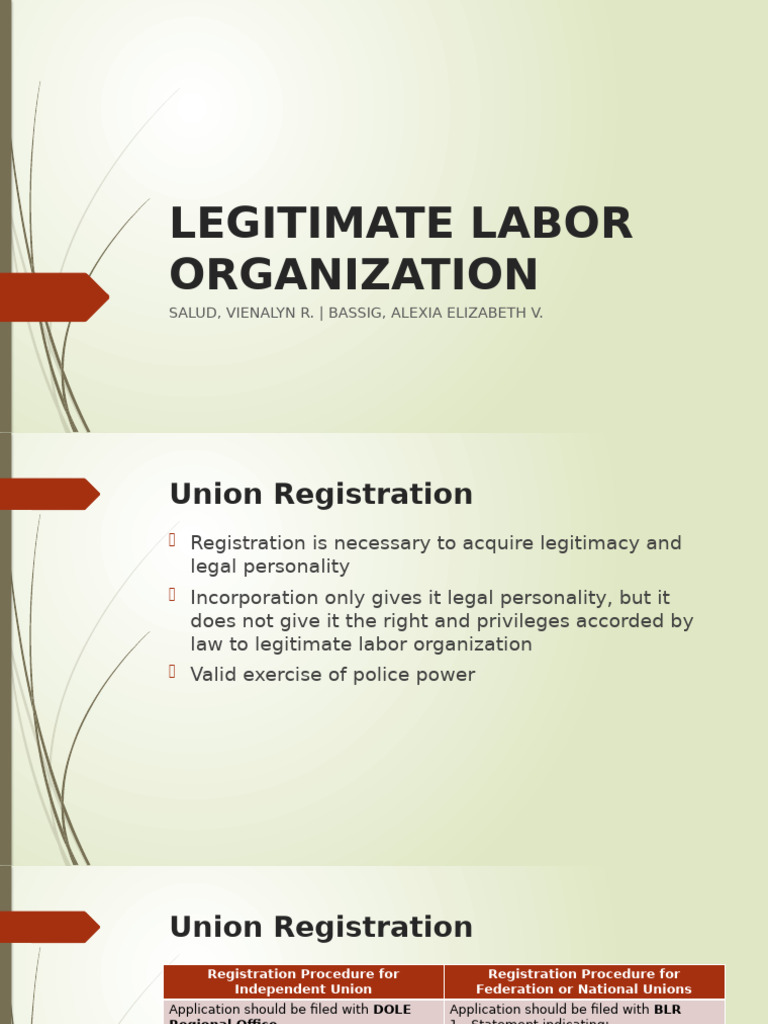 Legitimate Labor Organization | PDF | Employment | Justice