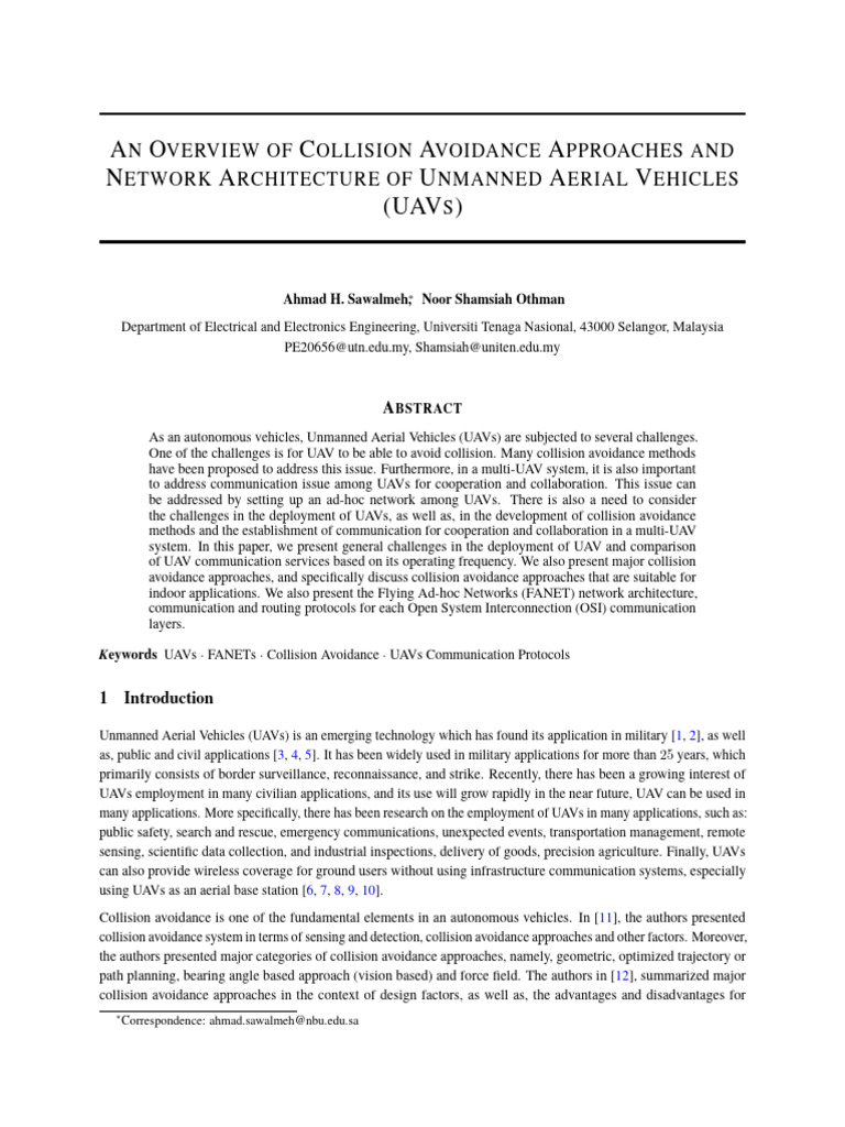 Picture of An Overview of Collision Avoidance Approaches and | PDF | Routing ...