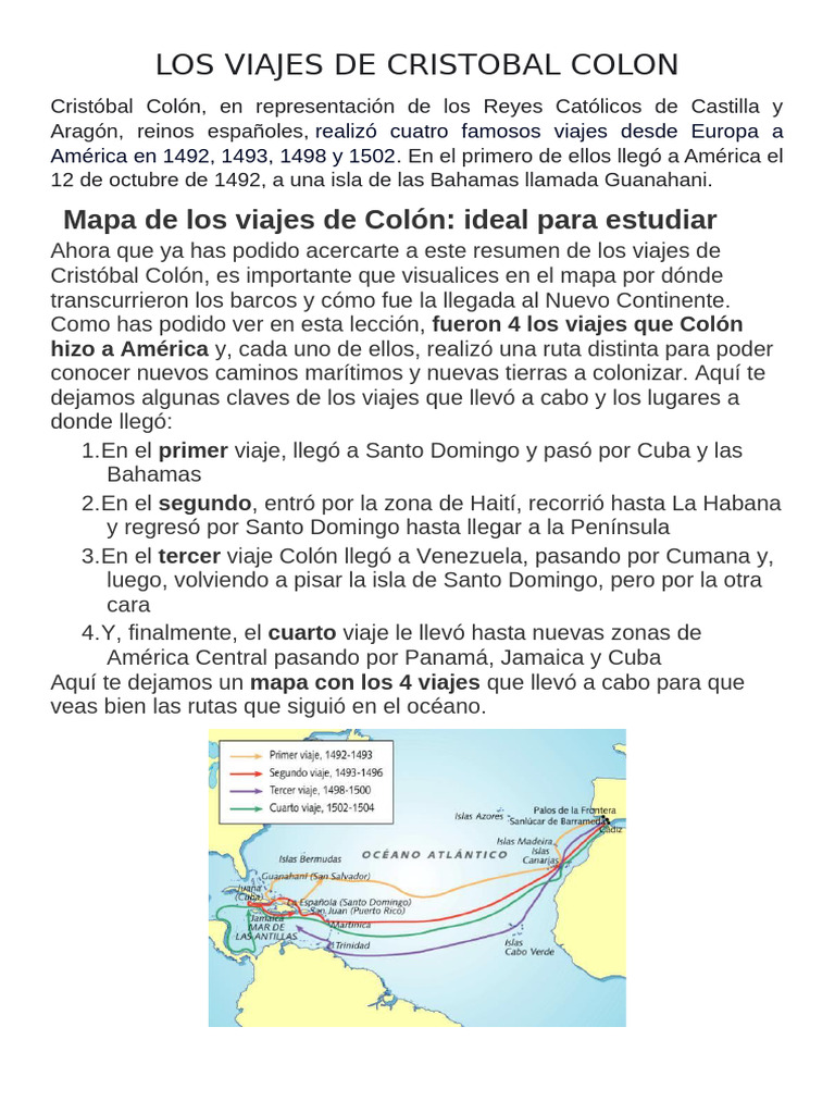 Los Viajes de Cristobal Colon | PDF