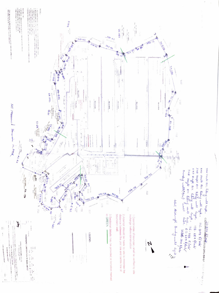 Boundary Wall Layout Drawing Details | PDF