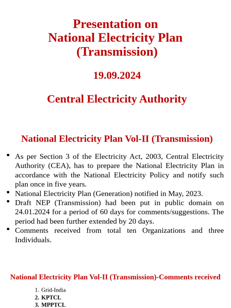 NEP Intra State 17-09-2024 | PDF | Electric Power Transmission ...