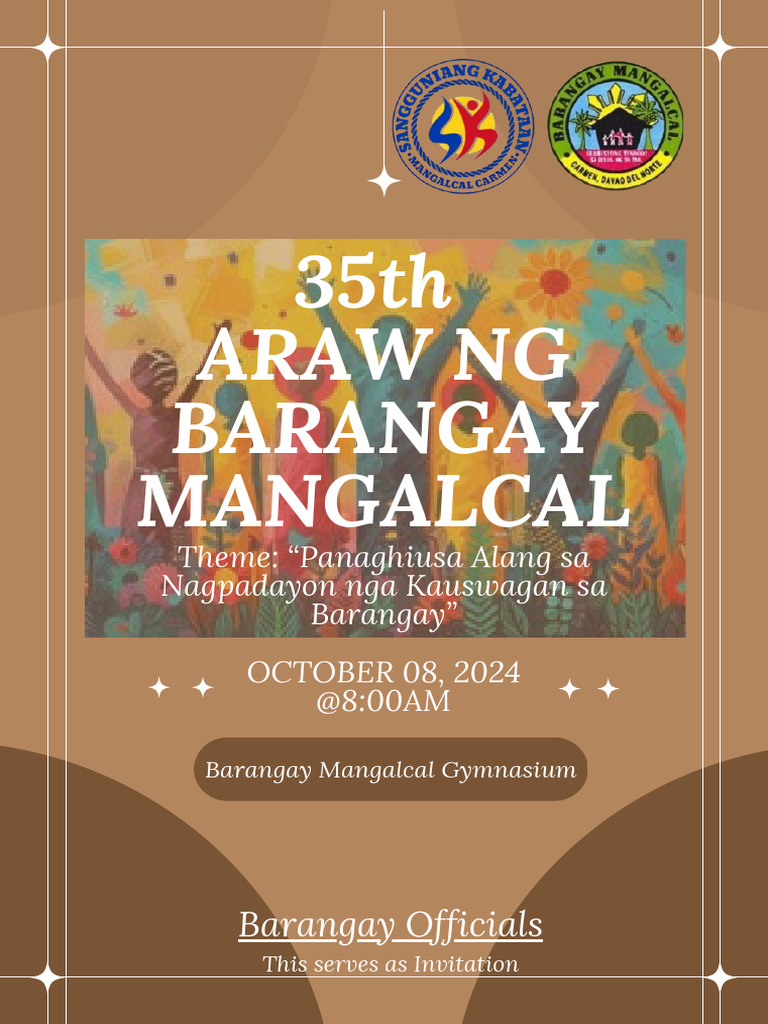 Araw ng Barangay Mangalcal 2024 Events | PDF | Christian Denominational ...