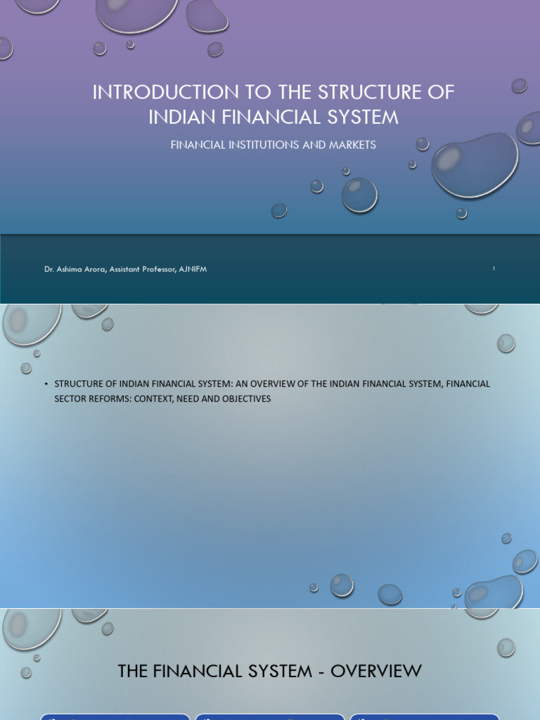 Structure of Indian Financial System | PDF | Financial Markets ...