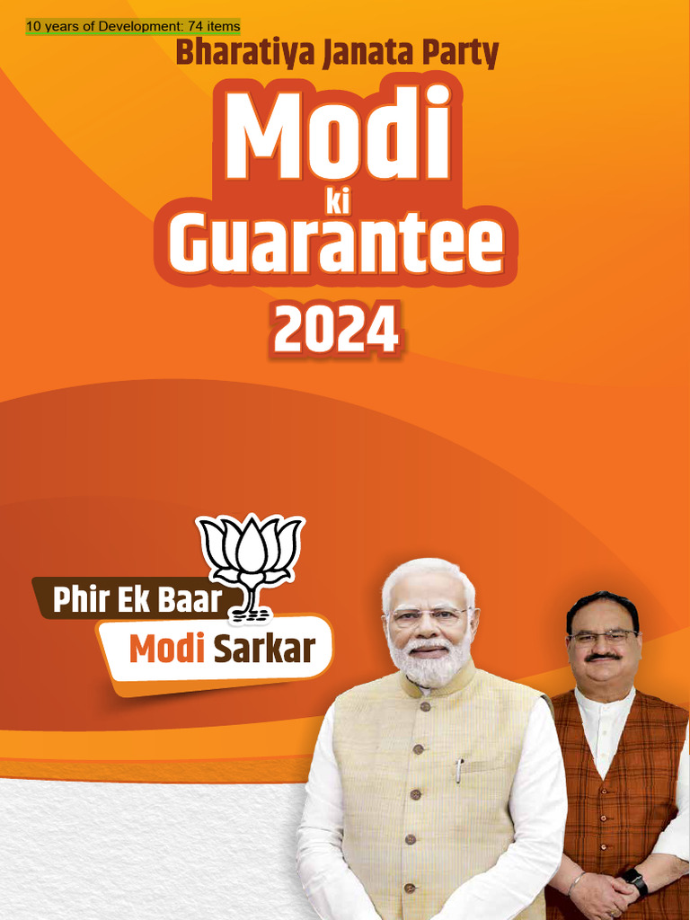 Modi Ki Guarantee Sankalp Patra English 0 | PDF | Narendra Modi ...