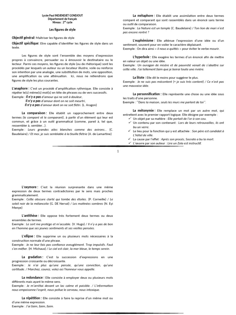 Les Figures de Rhétorique, 2nde | PDF | Techniques de rhétorique