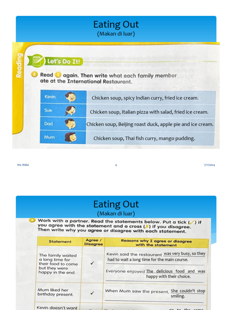Dining Out: Menu and Course Types | PDF