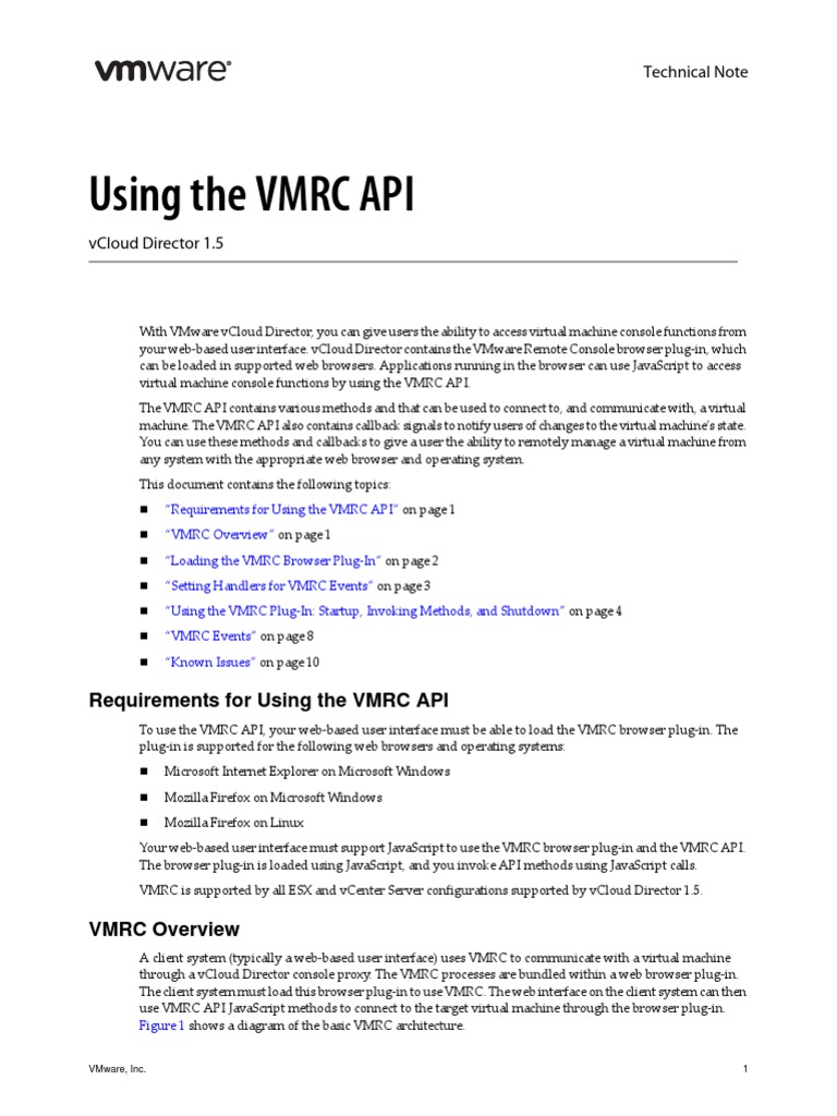 VCD 15 VMRC API | PDF | Java Script | Web Application