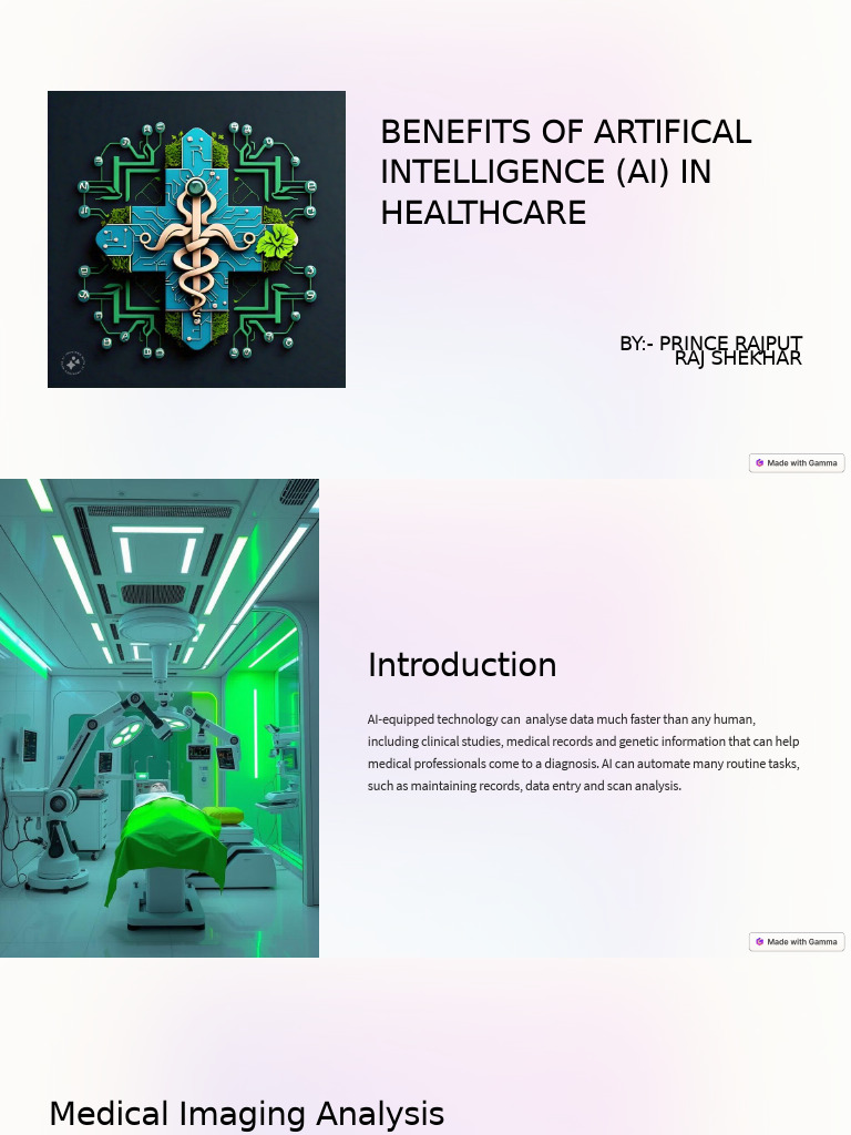 Benefits of Artifical Intelligence Ai in Healthcare | PDF