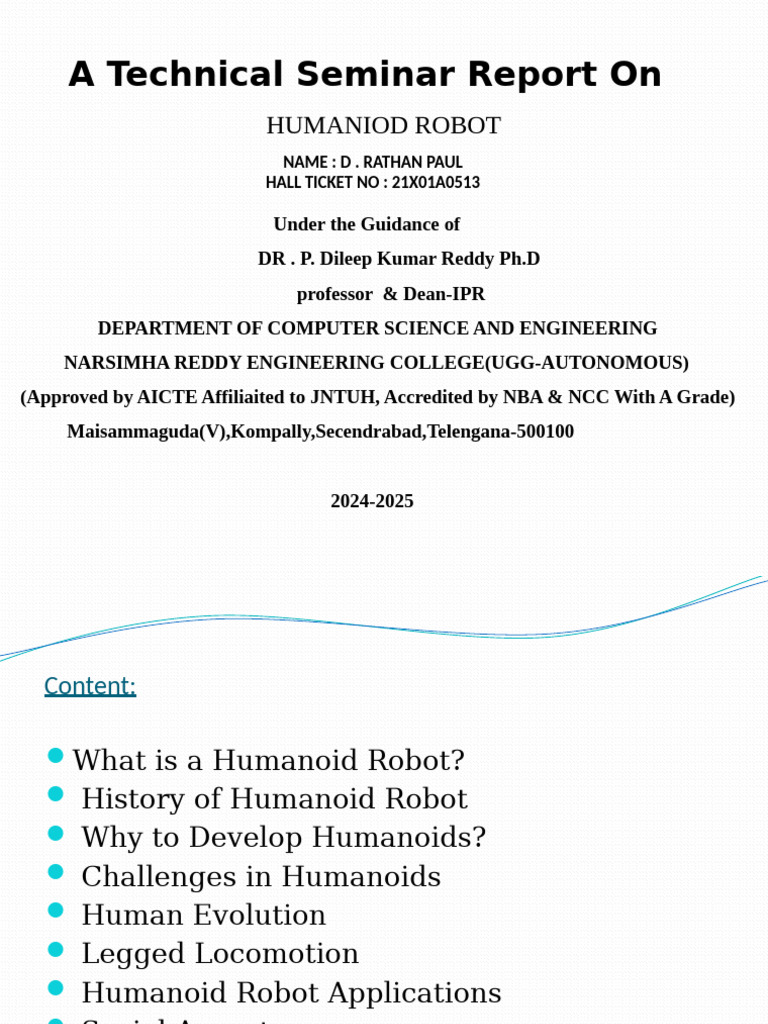 Overview of Humanoid Robots | PDF | Robot | Robotics