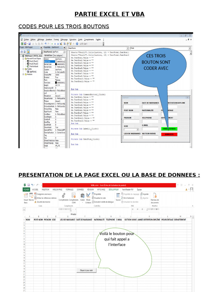 Codes VBA pour Boutons Excel | PDF