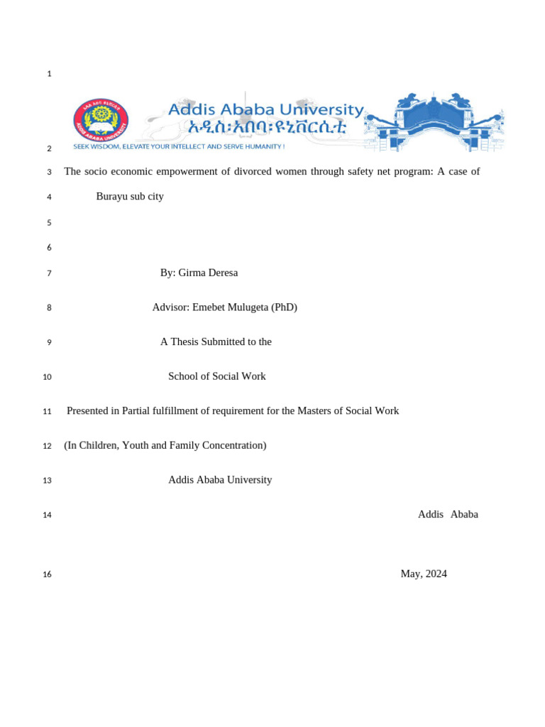 Girma Final Thesis In 2024 Edited Pdf Psychological Resilience