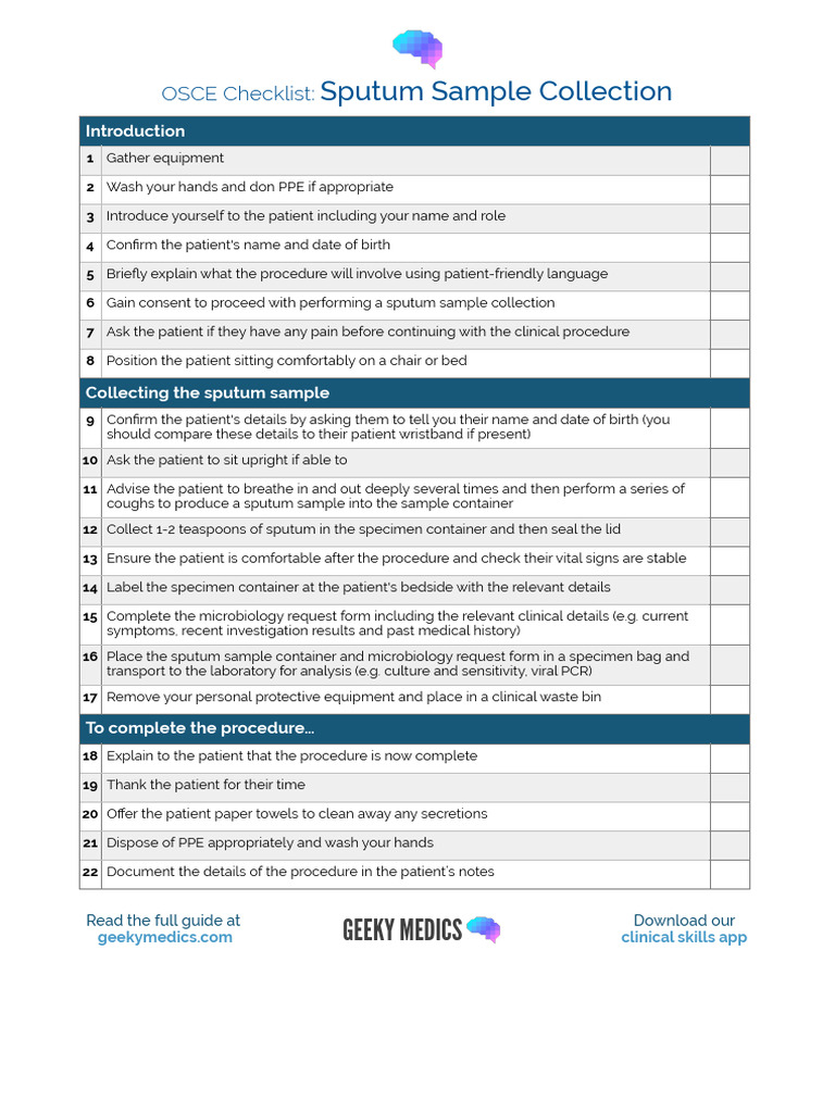 Sputum Collection Guide for Clinicians | PDF