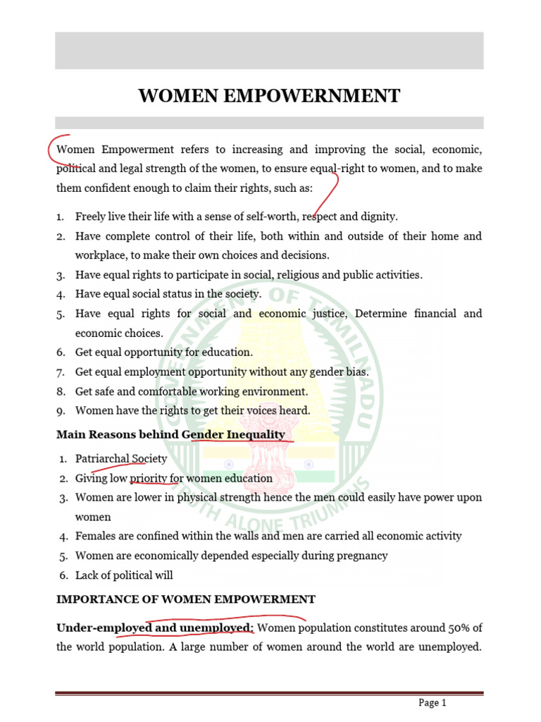 Women Empowerment: Key Aspects & Benefits | PDF | Sexual Harassment | Woman