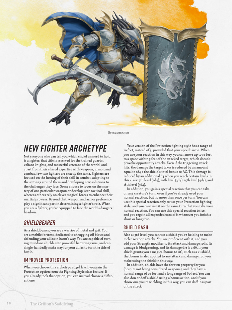 Shieldbearer Fighter Archetype Guide | PDF | Military