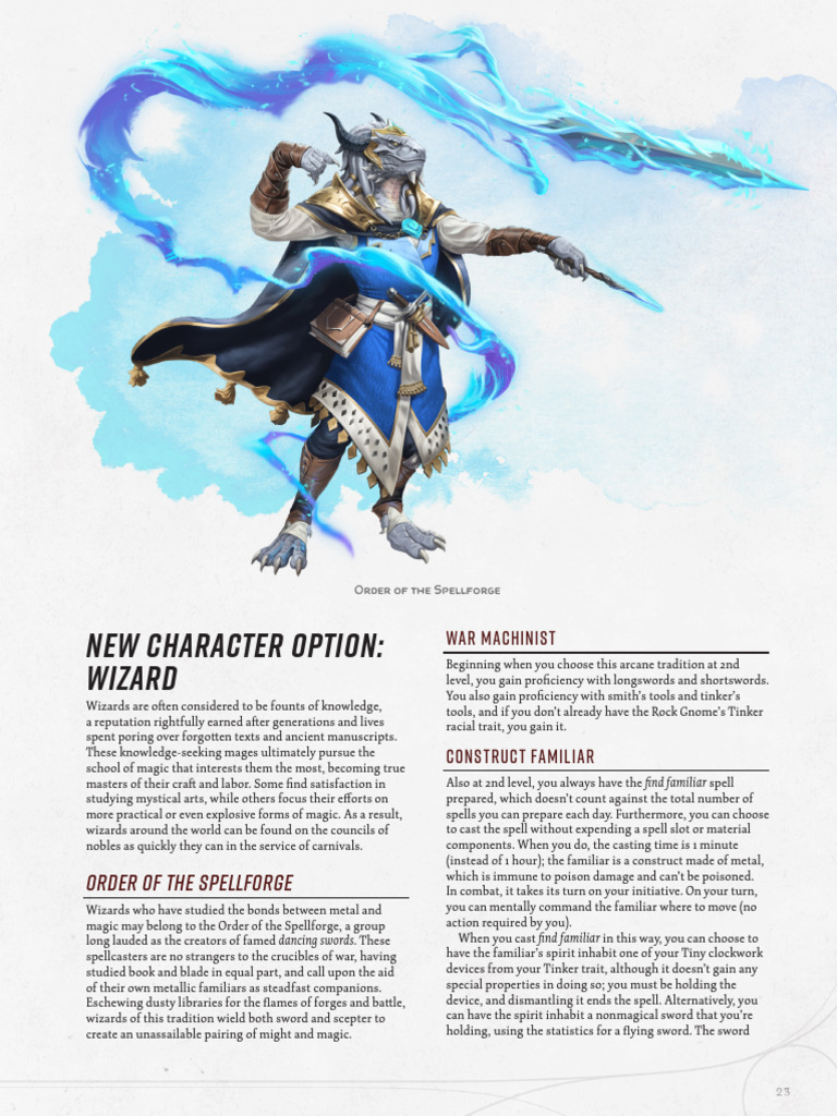 Wizard Tradition: Order of the Spellforge | PDF