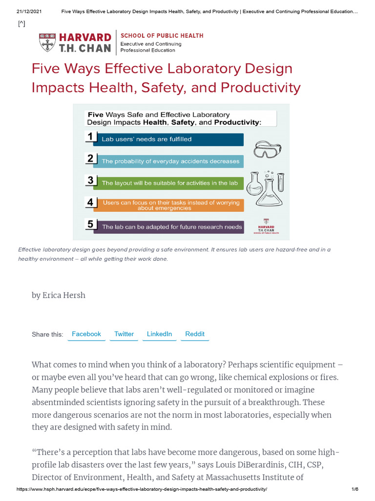 Lab Design for Health and Productivity | PDF | Laboratories | Hazards