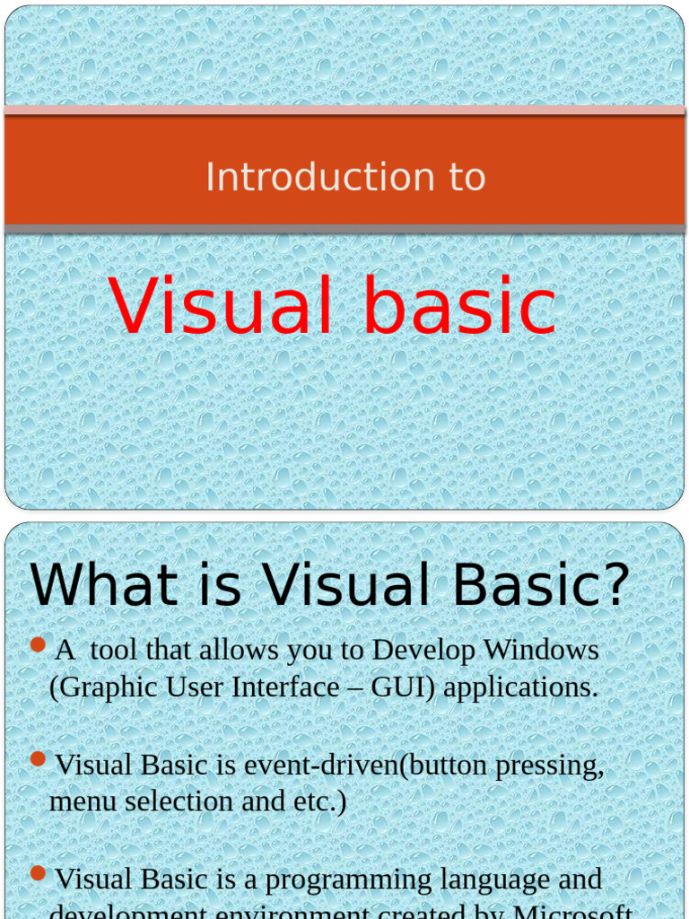 Intro to visual basic pdf window computing integrated