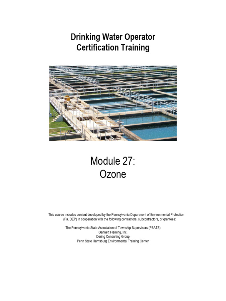 Ozone in Drinking Water Treatment Training | PDF | Ozone | Water
