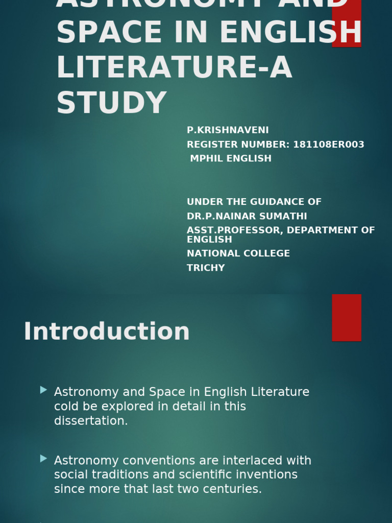 Krishnaveni Astronomy and Space in English Literature PDF Harry